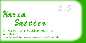 maria sattler business card